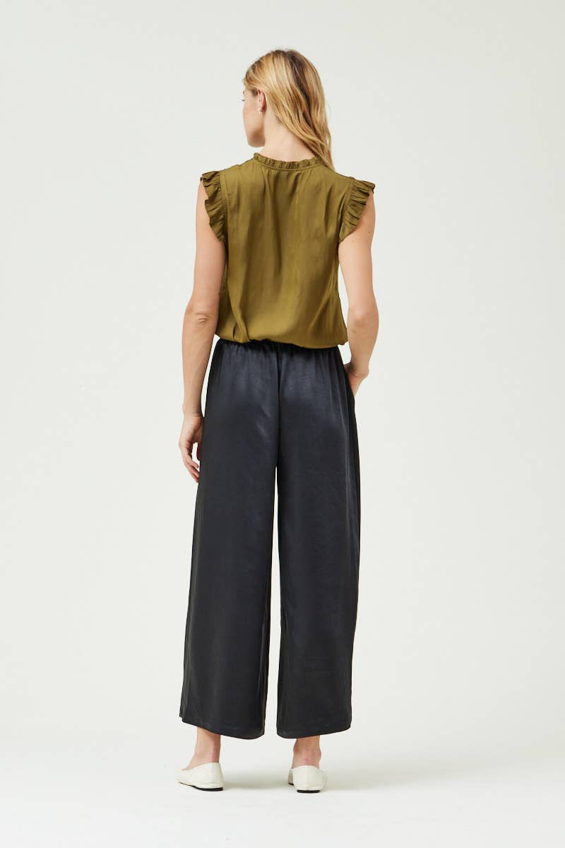 WIDE LEG SATIN PANTS
