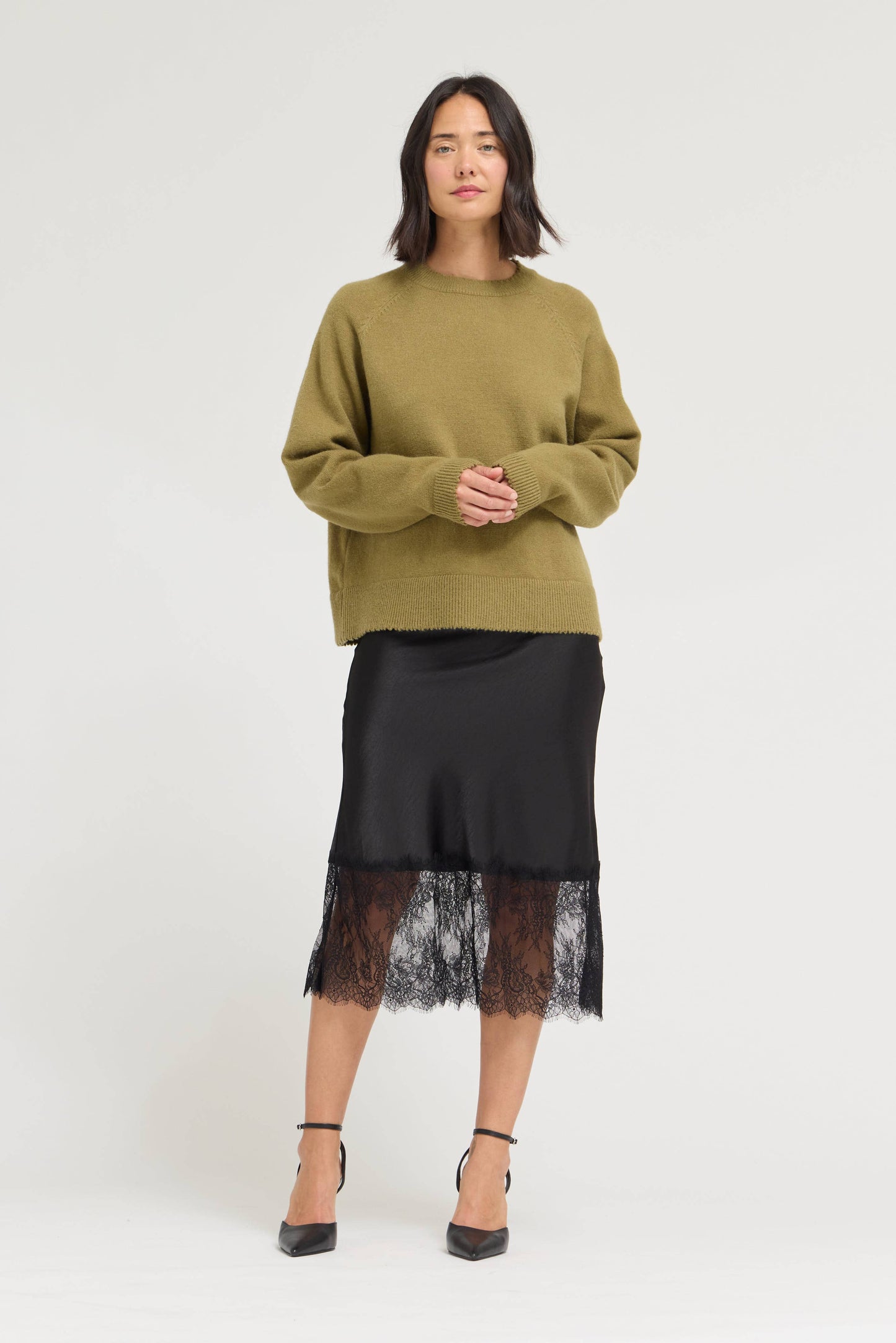 WREN SATIN LACE SKIRT