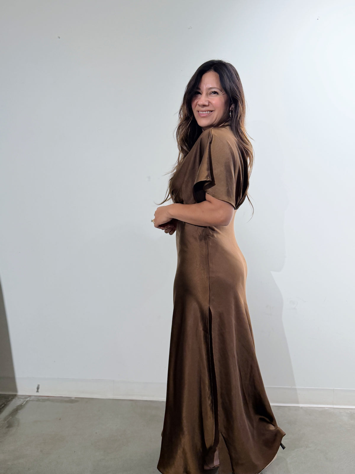 LEONORA SATIN MAXI DRESS