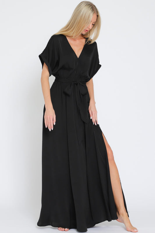 Belted Kimoni Sleeve Dress