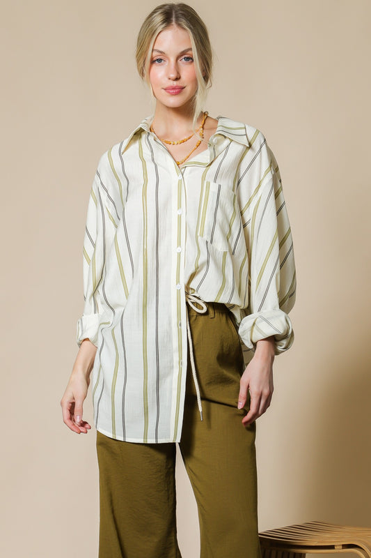 Lila Button Down