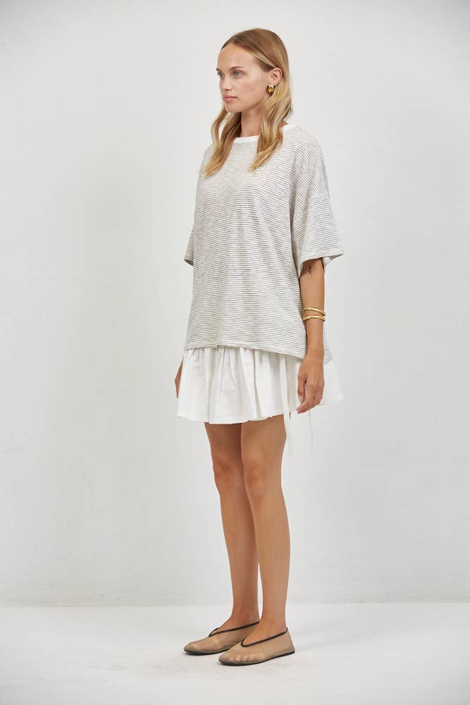 Striped Crew Neck Short Sleeve Top