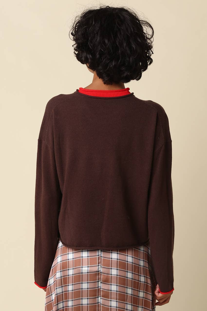 SYLER CONTRAST KNIT SWEATER