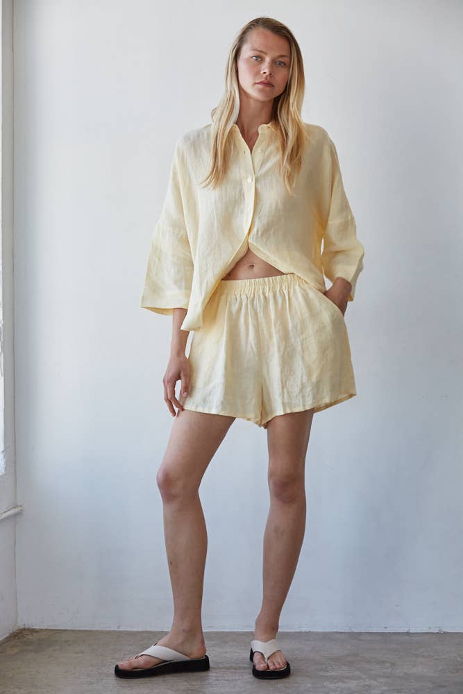 Woven Linen Shorts