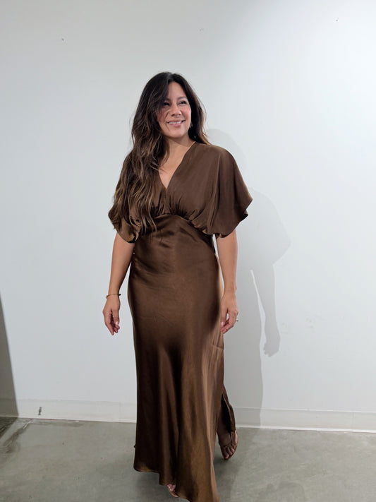 LEONORA SATIN MAXI DRESS
