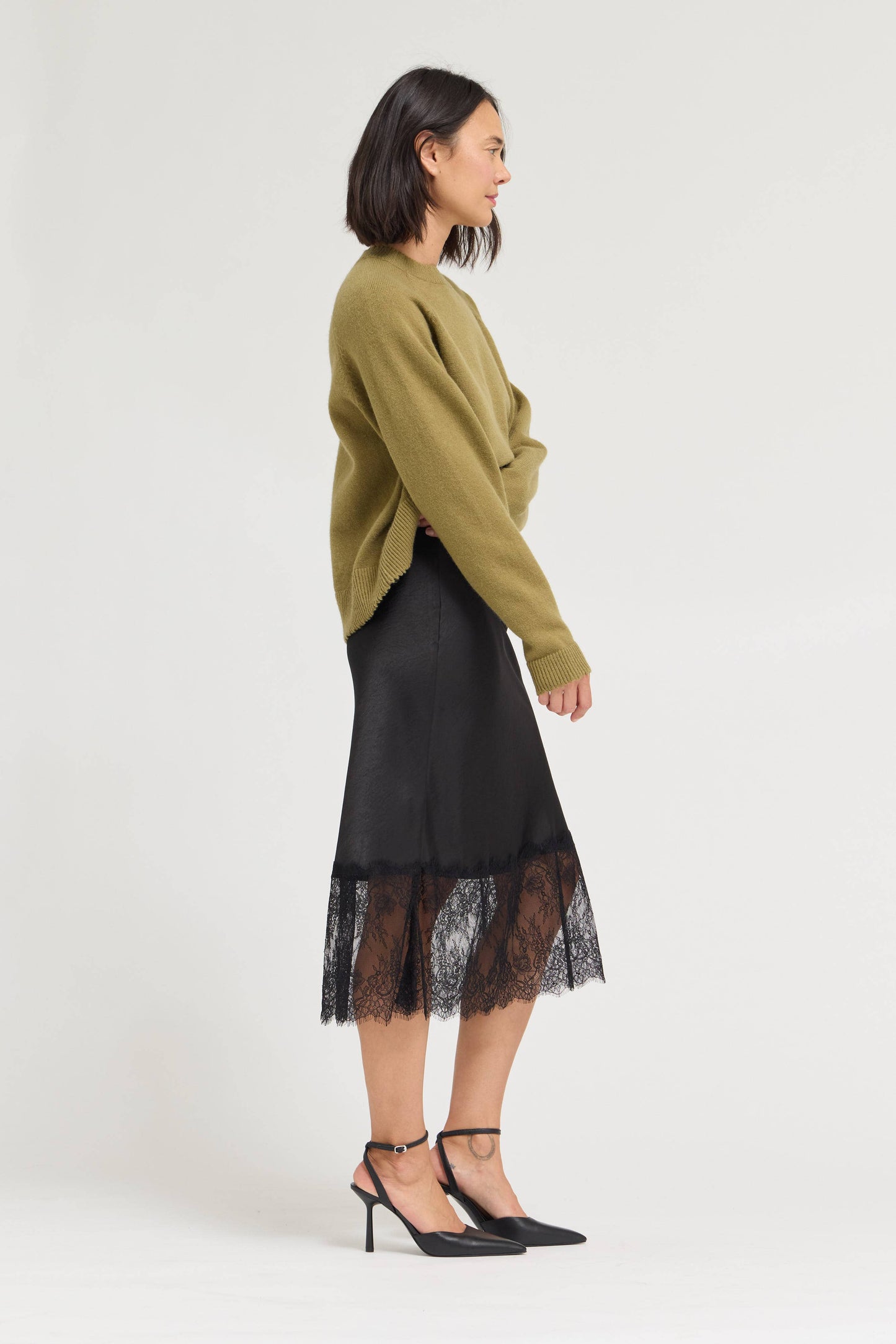 WREN SATIN LACE SKIRT