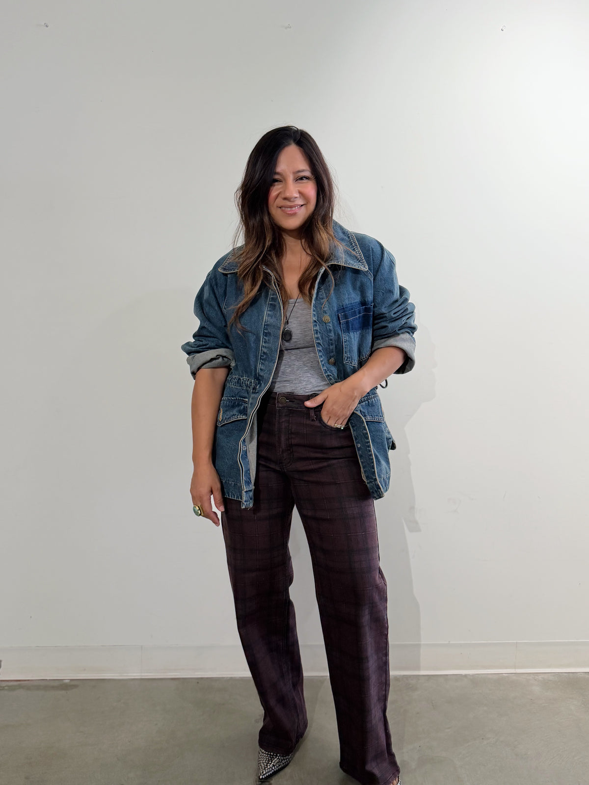 CHARLIE PLAID JEAN