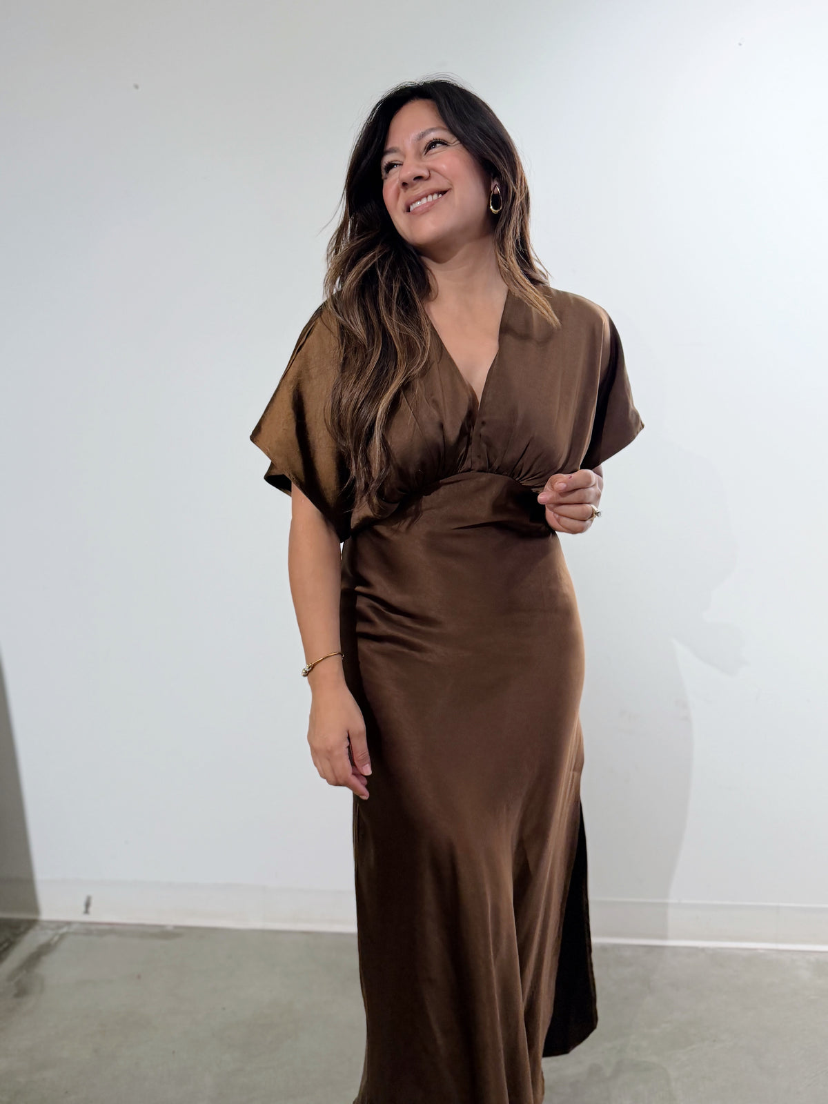 LEONORA SATIN MAXI DRESS