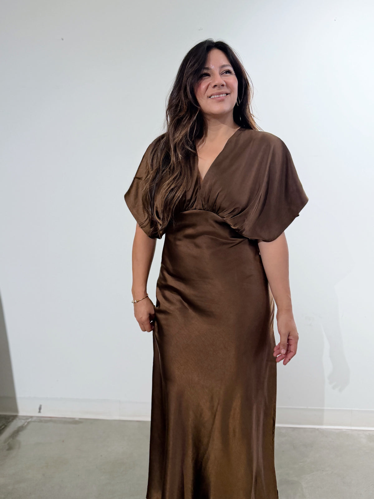 LEONORA SATIN MAXI DRESS