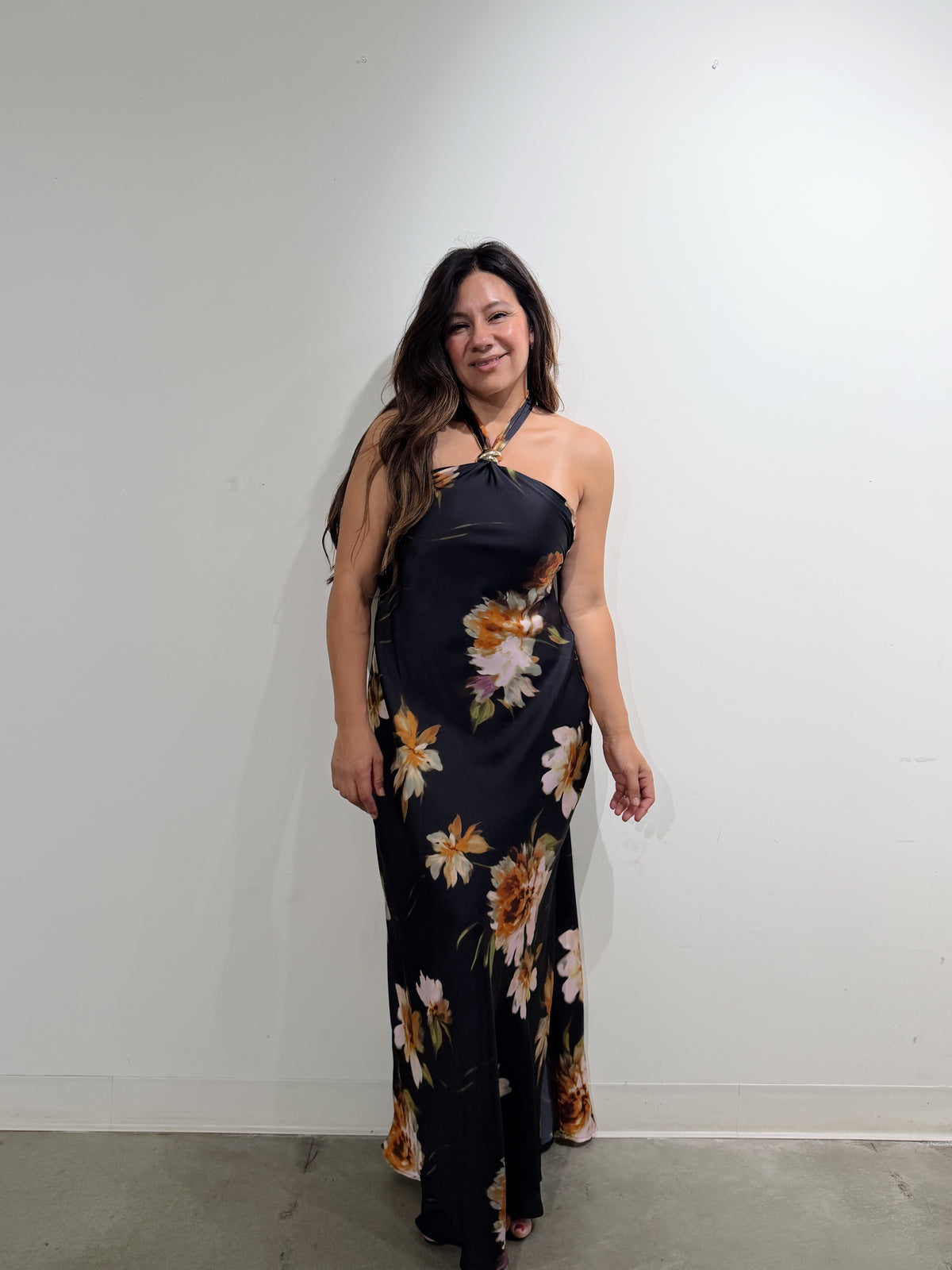 FLORA SATIN MAXI DRESS