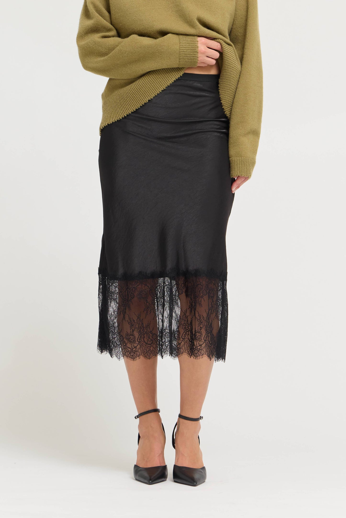 WREN SATIN LACE SKIRT