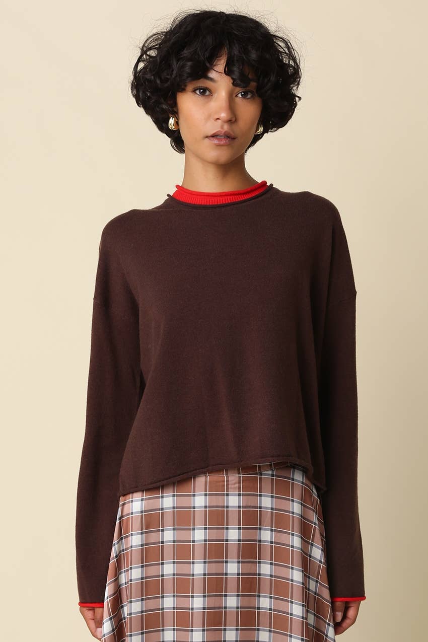 SYLER CONTRAST KNIT SWEATER