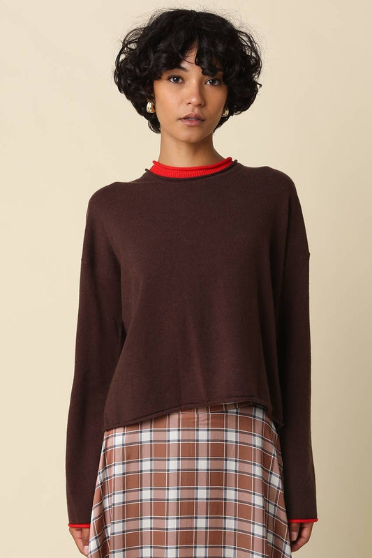 SYLER CONTRAST KNIT SWEATER