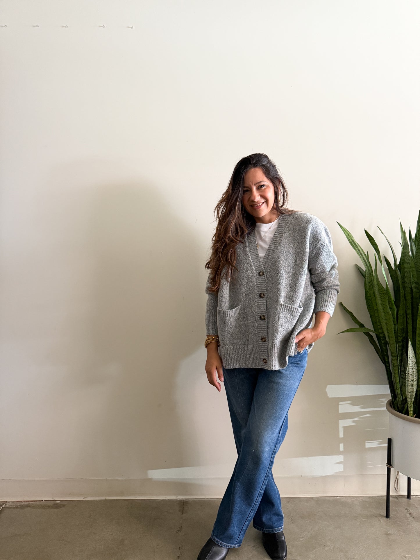 Yanelli Grey Cardigan