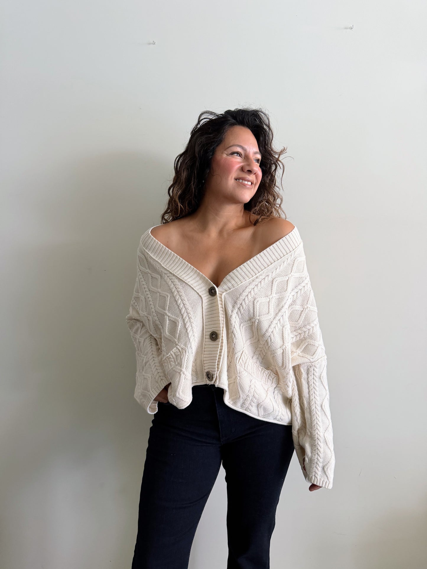 AUGUST CABLE KNIT CARDIGAN