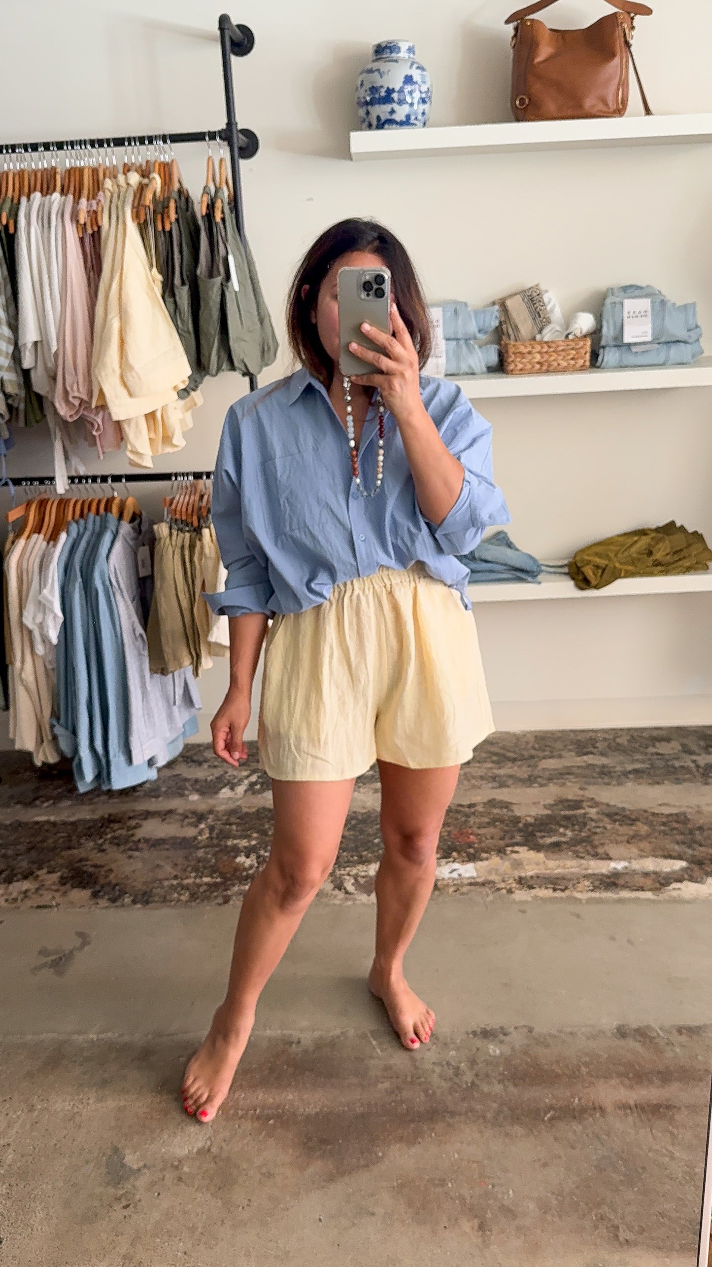 Woven Linen Shorts