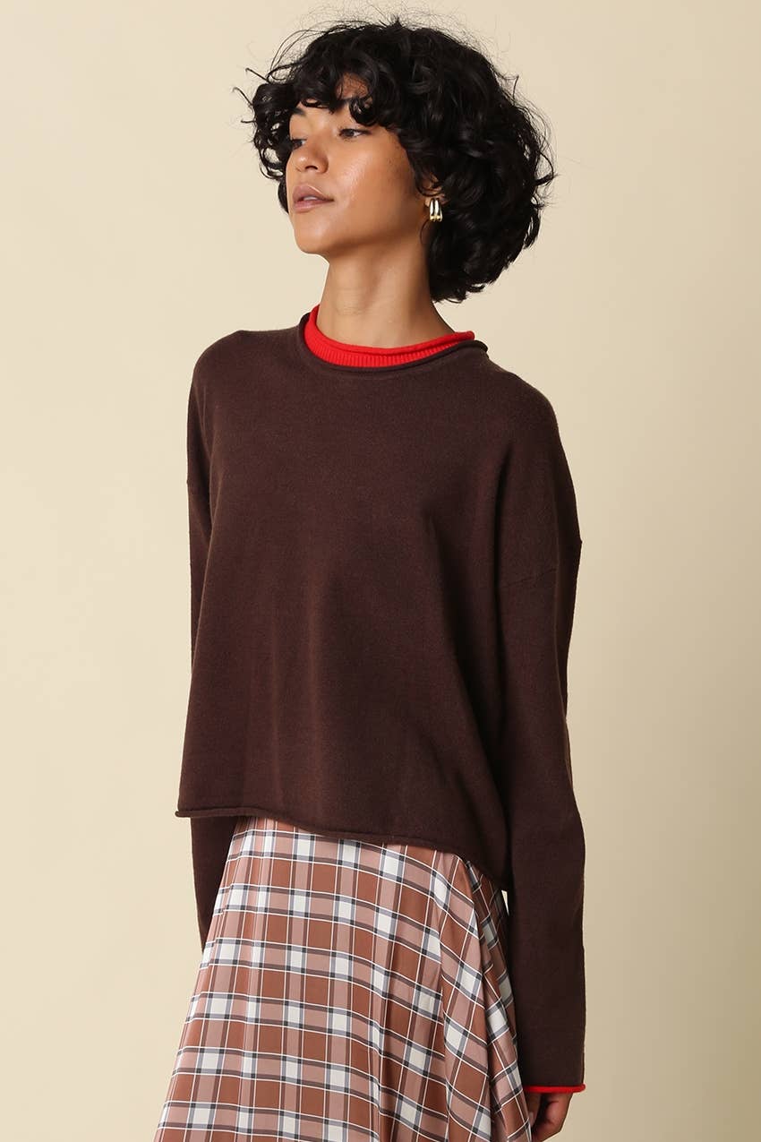 SYLER CONTRAST KNIT SWEATER