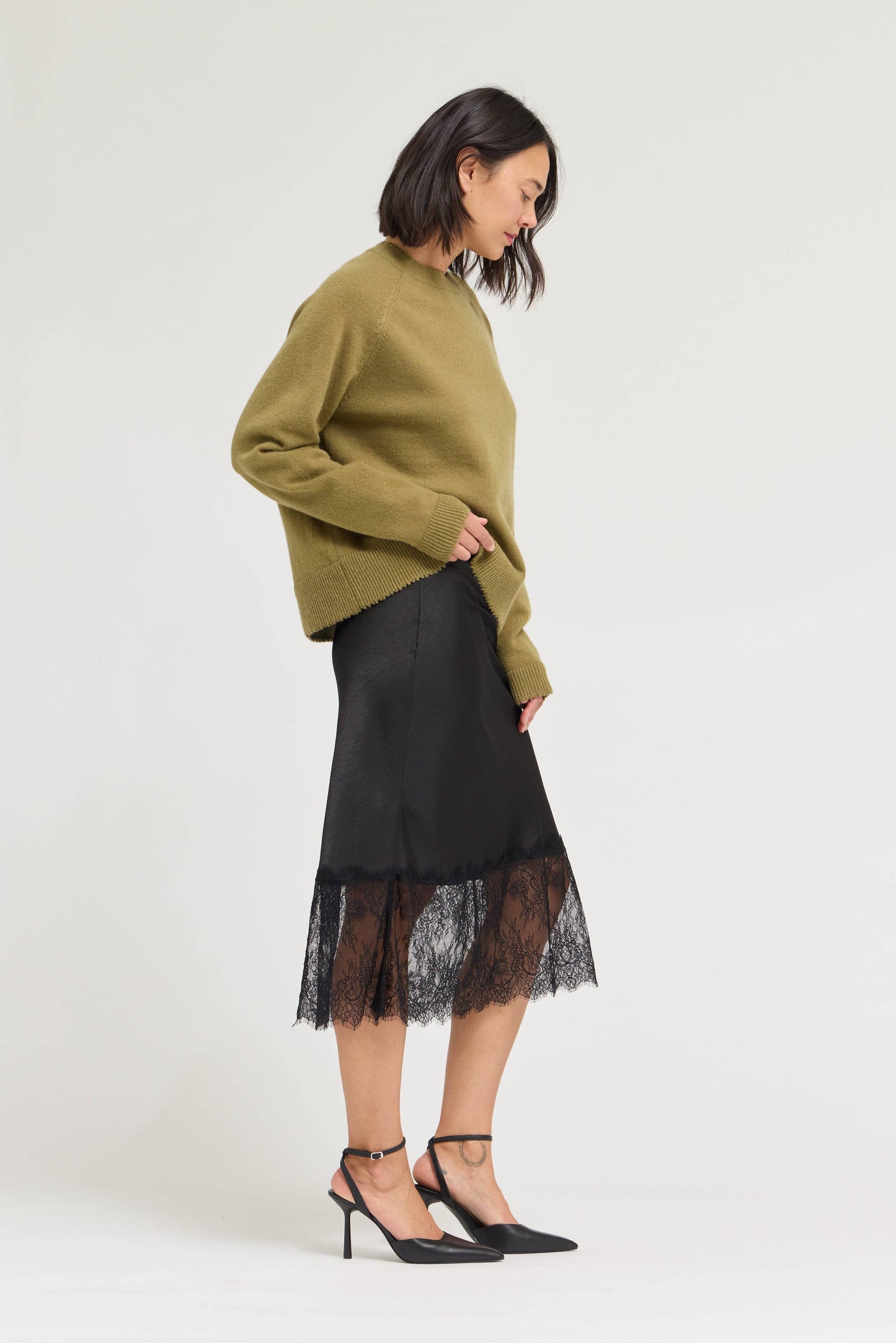 WREN SATIN LACE SKIRT