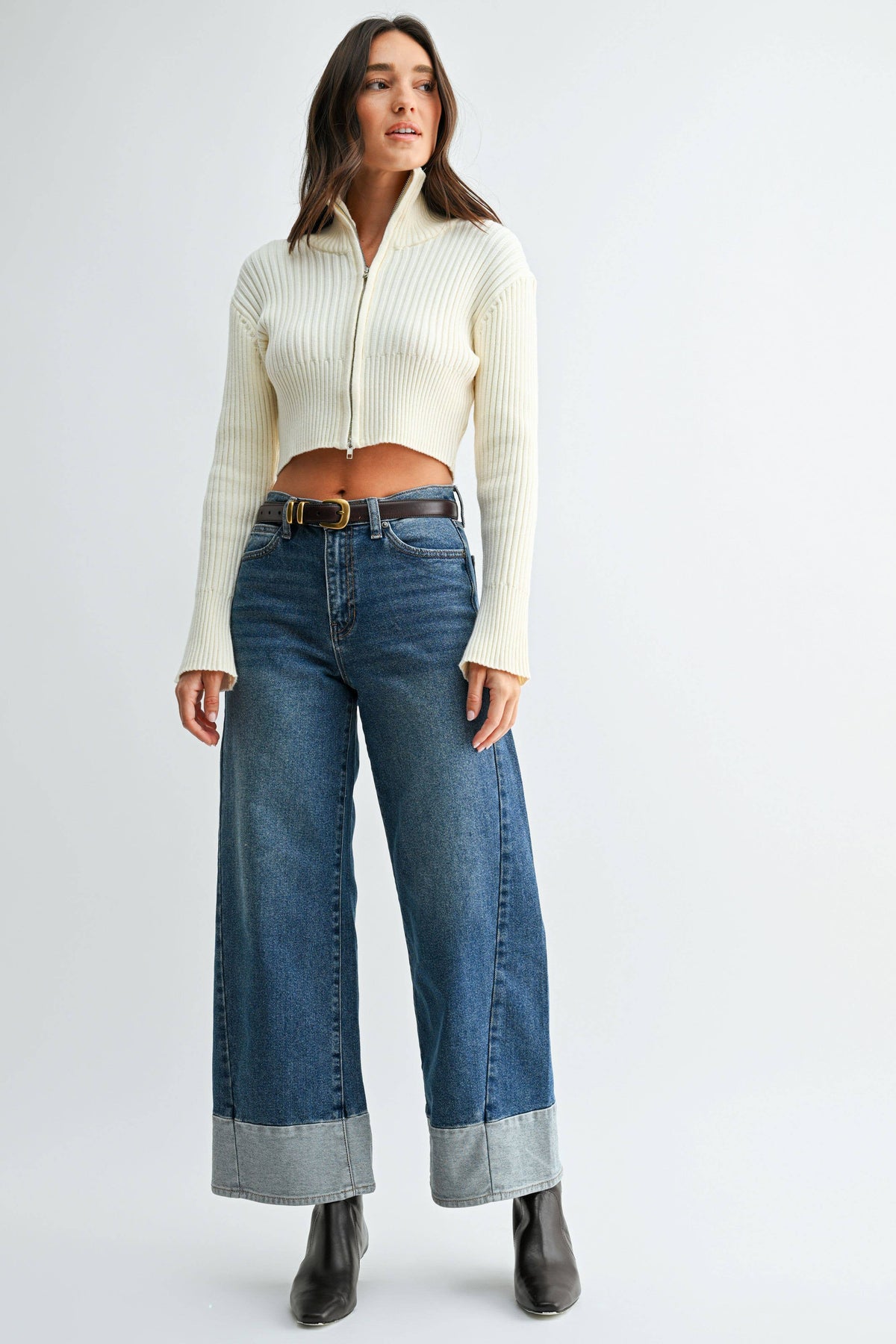 TWO TONED HEM JEAN
